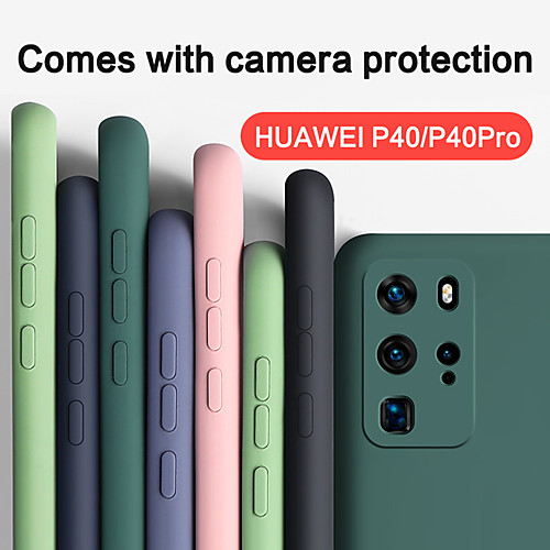 

Phone Case For Huawei Back Cover HUAWEI P40 HUAWEI P40 Pro Frosted Solid Color Silicone Silica Gel