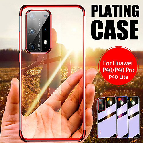 

Luxury Plating Clear Soft TPU Case For Huawei P40 Pro P40 Lite V30 Pro P30 Lite P20 Lite P Smart 2019 P Smart Z Y6 2019 Y9 Y7 Y5 2019 Mate 30 Pro Mate 20 Pro Shockproof Transparent Silicone Back Cover