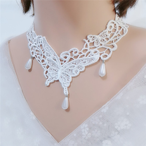 

Women's Choker Necklace Butterfly Fashion Fabric White Black 307 cm Necklace Jewelry 1pc For