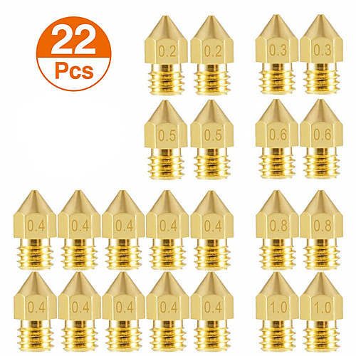 

3D Printer Nozzles MK8 Extruder Nozzle Extruder Print Head 1.75mm for 3D Printer Anet A8 Makerbot MK8 Creality CR-10 Ender 3