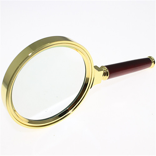 

80mm diameter 5 times exquisite mahogany handle reading magnifier