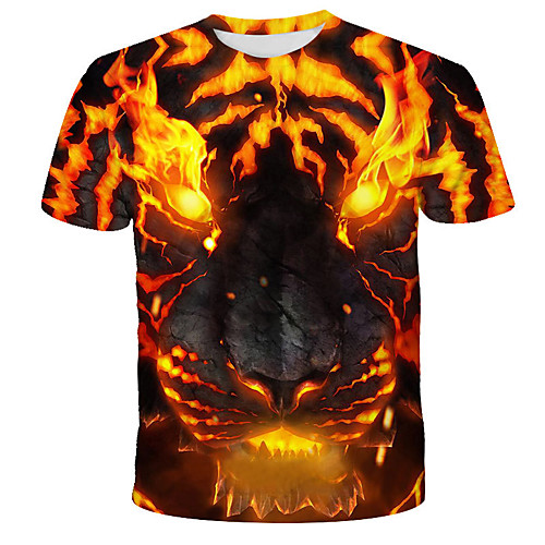 

Men's T shirt Shirt Graphic 3D Animal Print Short Sleeve Daily Tops Streetwear Exaggerated Round Neck Rainbow