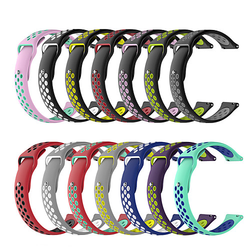 

20MM For TicWatch C2 / Ticwatch 2 / Ticwatch E Silicone Sport Watch Band Strap