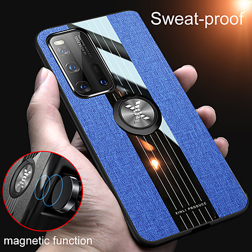 

Magnetic Ring Holder Fabric Soft TPU Frame Case For Huawei P40 Pro P40 Lite P Smart 2019 P Smart Z P30 Lite P20 Lite V30 Pro Mate 30 Pro Mate 20 Pro Y5 Y7 Y9 Y6 2019 Shockproof Hard Cloth Back Cover