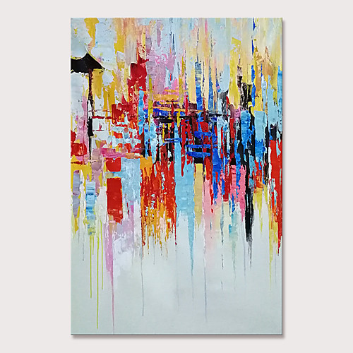 

Oil Painting Hand Painted Vertical Abstract Pop Art Modern Rolled Canvas (No Frame)