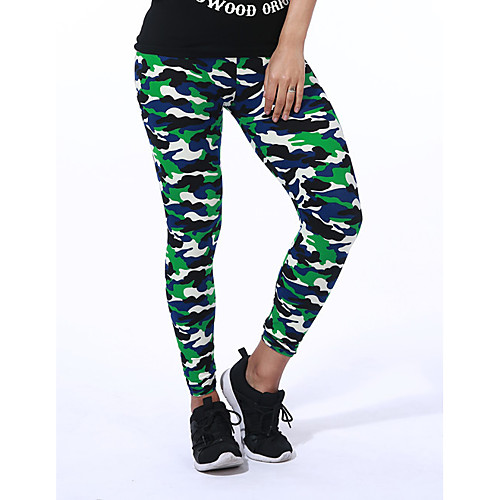 

Women's Causal Yoga Basic Legging Print Color Block Low Waist White Blue Army Green One-Size