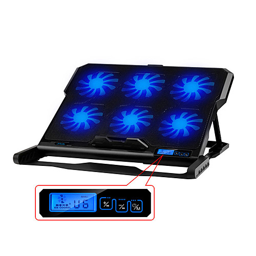 

Laptop Cooler Adjustable Speed Two USB Ports Six Cooling Fan Laptop High Speed Quiet pad Notebook Stand for 12-15.6 inch Adjustable Height for Laptop