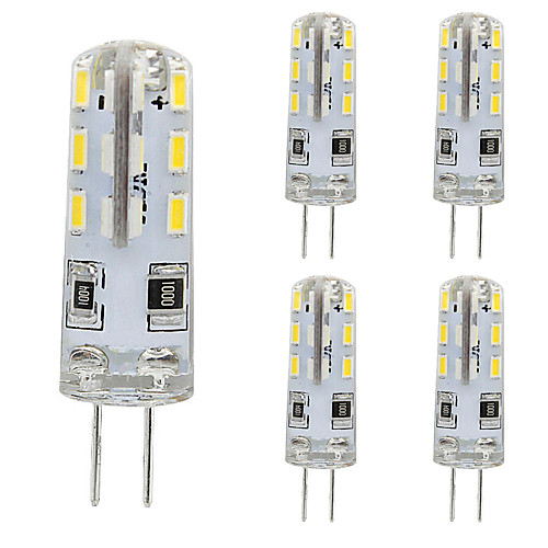 

5pcs G4 1.5W LED Bulb Bi-pin 24 SMD 3014 DC 12V Warm White Cold White Home Lighti