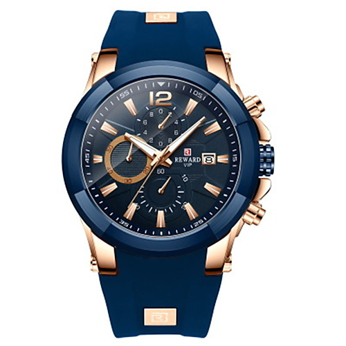 

REWARD Men's Sport Watch Quartz Sporty Silicone Black / Blue / Green 30 m Water Resistant / Waterproof Calendar / date / day Chronograph Analog Casual - BlackGloden Green Blue One Year Battery Life