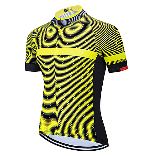 

21Grams Men's Short Sleeve Cycling Jersey Summer Spandex Polyester Dark Grey Black / Red Black / Yellow Plaid Checkered Solid Color Bike Jersey Top Mountain Bike MTB Road Bike Cycling UV Resistant