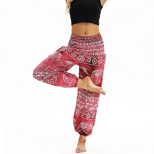 

Women's Sporty Sweatpants Pants Print Blue Red