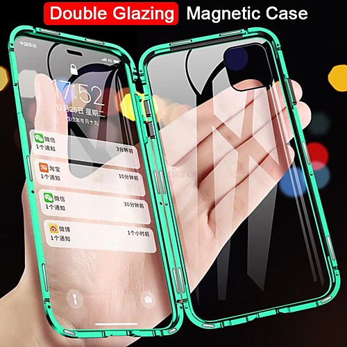 

Case For Apple iPhone 11 Pro Max / iPhone XS Max / iPhone SE(2020) Shockproof / Flip / Magnetic Full Body Cases Transparent / Solid Colored Tempered Glass / Metal