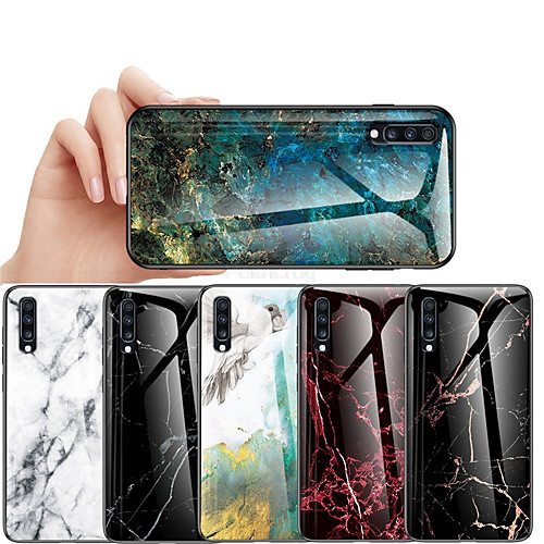

Luxury Marble Tempered Glass Case For Huawei Y7 2019 Y6 2019 Y9 2019 Y5 2019 Shockproof Back Cover Soft TPU Edge Protection