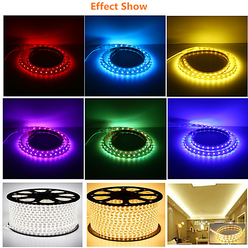 

220V LED Strip SMD 5050 Flexible Light Waterproof Led Tape LED Light With EU Power Plug 1M / 2M / 3M / 5M / 8M / 10M For Living Room / KTV / Background Wall / Hotel Lobby