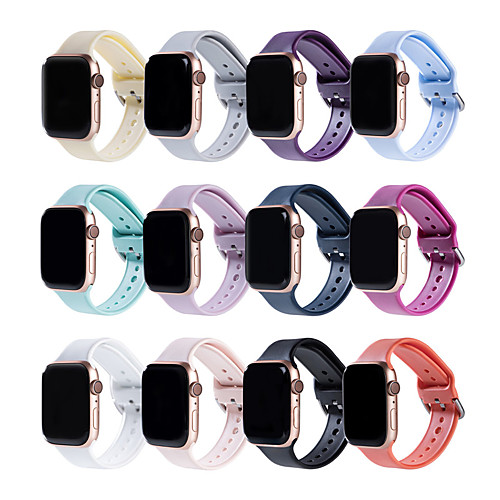 

Soft Silicone Sport Band For Apple Watch Series 5 4 3 2 1 42/44mm 38/40mm Wrist Bracelet Strap