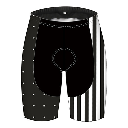 

21Grams Men's Cycling Shorts Spandex Bike Shorts Padded Shorts / Chamois Pants Quick Dry Breathable Sports Solid Color American / USA National Flag BlackWhite Mountain Bike MTB Road Bike Cycling