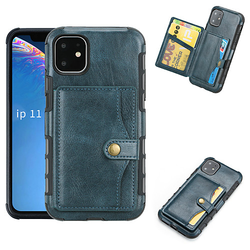 

Phone Case For Apple Back Cover Leather iPhone 12 Pro Max 11 SE 2020 X XR XS Max 8 7 Card Holder Tile PU Leather