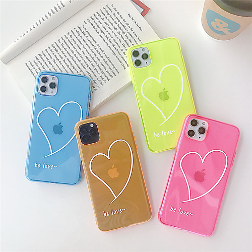 

Case For Apple iPhone 11 11Pro 11 Pro Max Fluorescent Love Pattern TPU Transparent Material Painting Process Scratch-resistant Mobile Phone Case