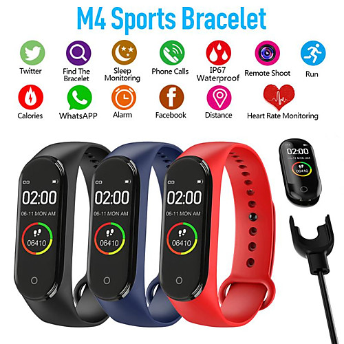 

M4 Sports Fitness Pedometer Color IPS Smart Screen Bracelet Blood Pressure Bracelet Walking Counter Smart Bracelet Men's Women's Watch