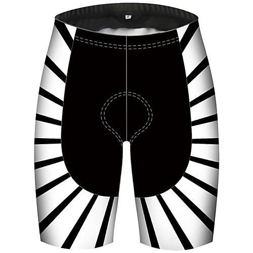 

21Grams Men's Cycling Shorts Spandex Bike Shorts Padded Shorts / Chamois Pants Quick Dry Breathable Sports Stripes Patchwork BlackWhite Mountain Bike MTB Road Bike Cycling Clothing Apparel Bike Wear