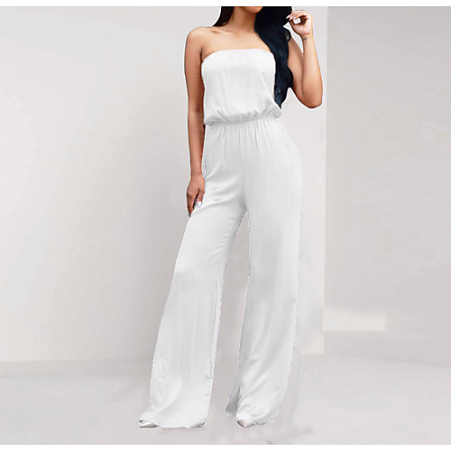 

Women's Streetwear Sophisticated White Purple Blushing Pink Jumpsuit Solid Colored Criss Cross