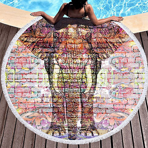 

Women's Beach Towel Swimsuit Geometric Normal Swimwear Bathing Suits Blue Yellow Rainbow