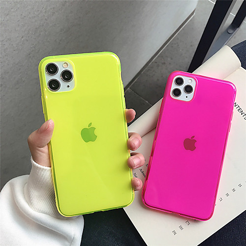 

Case For Apple iPhone 11 11Pro 11 Pro Max Four-color fluorescent solid color TPU material scratch-resistant mobile phone case