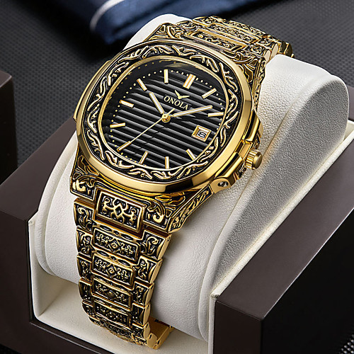

Men's Dress Watch Quartz Vintage Style Titanium Alloy 30 m Water Resistant / Waterproof Day Date Analog Vintage Cool - Black / Silver BlackGloden WhiteGolden One Year Battery Life