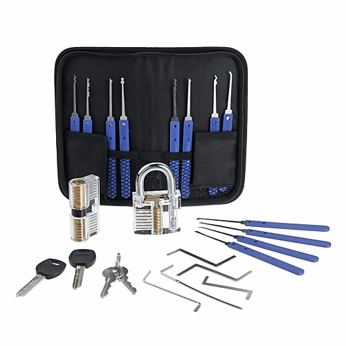 

Stainless Steel Multitool Lock Set Unlocking Locksmith Practice Tool Set Key Extractor 20pcs
