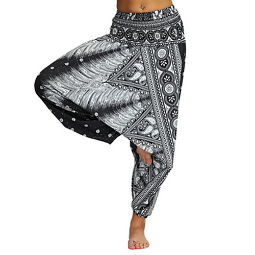 

Women's Basic Legging Geometric Print Mid Waist Purple Wine Green One-Size