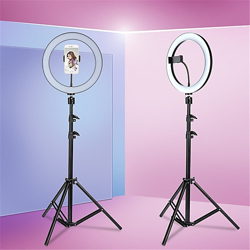 

26cm LED Selfie Ring Light 24W 5500K Studio Photography Photo Fill Ring Light with Tripod for iphone Smartphone Makeup