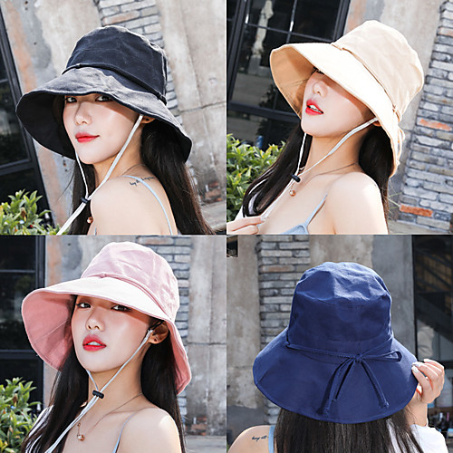 

Fishing Hat Fisherman Hat Hiking Hat Hat Wide Brim 1 PCS Portable Sunscreen UV Resistant Breathable Solid Color Cotton Blend Autumn / Fall Spring Summer for Women's Camping / Hiking Hunting Fishing