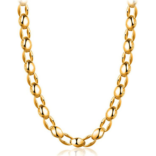 

Men's Chain Necklace Classic Flower Fashion Gold Plated Gold 50 cm Necklace Jewelry 1pc For