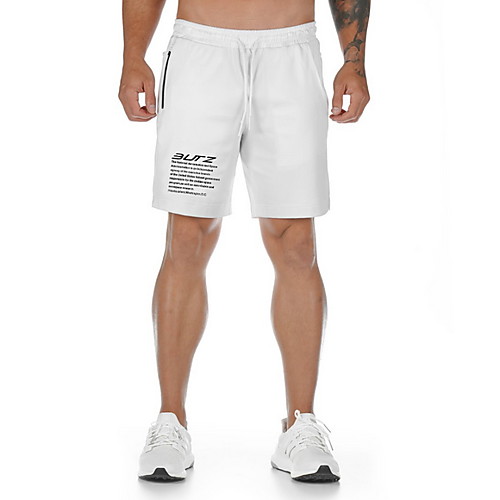 

Men's Sporty Loose Shorts Pants Print White Black Dark Gray