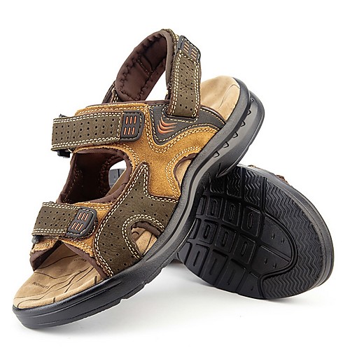

Men's Summer Outdoor Sandals Cowhide Non-slipping Black / Yellow / Khaki