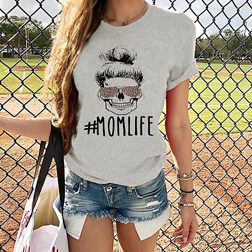 

Women's Graphic Print T-shirt Daily White / Yellow / Blushing Pink / Gray