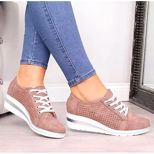 

Women's Sneakers Wedge Heel Open Toe Daily PU Black Blue Pink