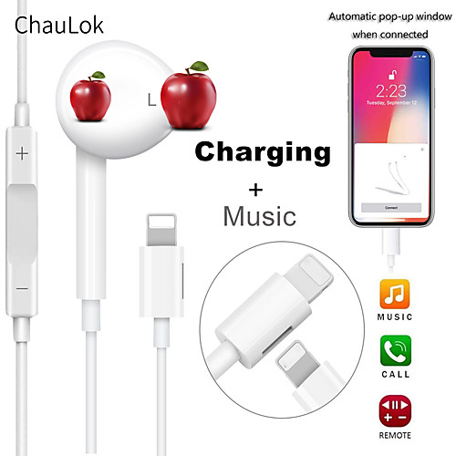 

LITBest Lighting Wired In-ear Earphone Wireless Bluetooth 5.0 with Microphone with Volume Control InLine Control Pop Up Window for Mobile Phone