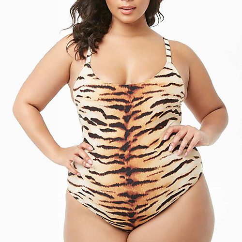 

Women's Bikini Swimsuit Leopard Print Plus Size Swimwear Bathing Suits Yellow