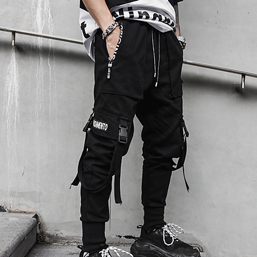 

Men's Basic Jogger Pants Solid Colored Full Length Black