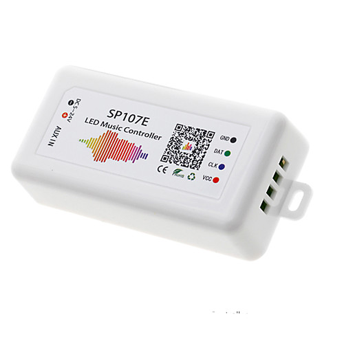 

SP107E Bluetooth LED Music Controller Full Color Pixel IC SPI Controllers by Smart Phone APP for WS2812B WS2813 SK6812 LED Strip