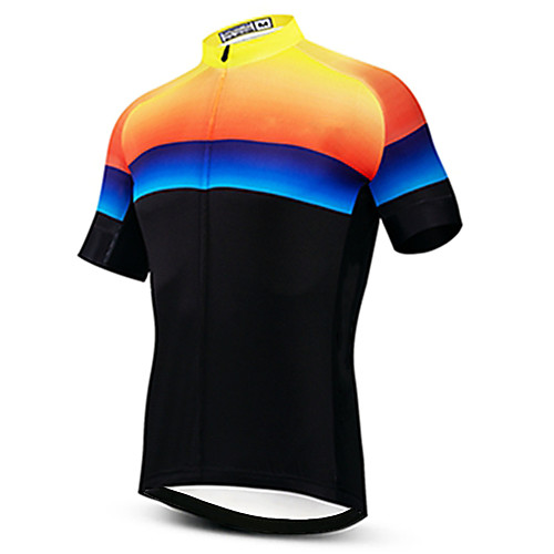 

21Grams Men's Short Sleeve Cycling Jersey Summer Black / Yellow Gradient Solid Color Bike Jersey Top Mountain Bike MTB Road Bike Cycling UV Resistant Quick Dry Breathable Sports Clothing Apparel
