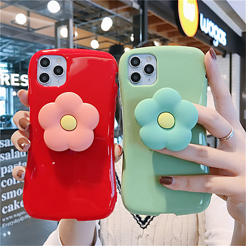 

Case For Apple iPhone 11 11 Pro 11 Pro Max Xiaoman waist big red bean green Small daisy stand Gloss Solid TPU material scratch proof phone case