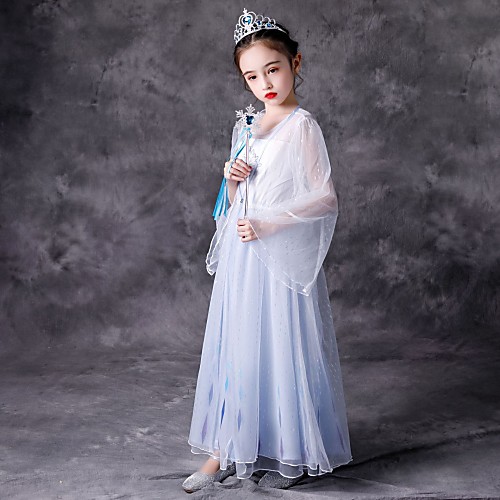 

Princess Elsa Dress Flower Girl Dress Girls' Movie Cosplay A-Line Slip Vacation Dress White Dress Halloween Carnival Masquerade Tulle Cotton