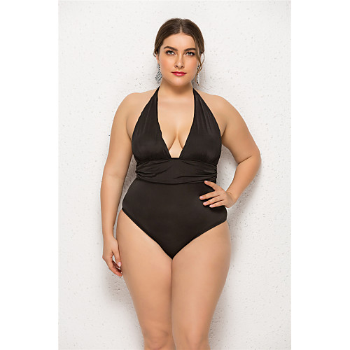 

Women's One Piece Swimsuit Plus Size Swimwear Bathing Suits Black