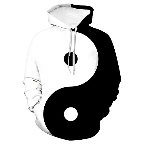 

Men's Plus Size Hoodie Color Block Geometric 3D Hooded Daily Club Basic Casual Hoodies Sweatshirts White