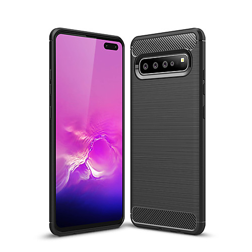

Naxtop Carbon Fiber Brushed Soft Bumper Back Cover Full Protective Phone Case For Samsung Galaxy S8 S9 S10 Plus S10e