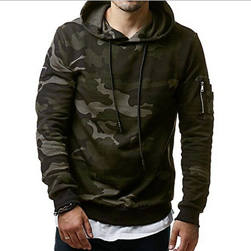

Men's Hoodie Camo / Camouflage Hooded Casual Hoodies Sweatshirts Gray Green