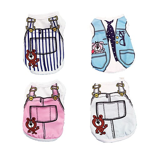 

Dog Vest Stripes Bear Casual / Daily Simple Style Dog Clothes Puppy Clothes Dog Outfits Blue Pink Dark Blue Costume for Girl and Boy Dog Cotton XS S M L XL XXL