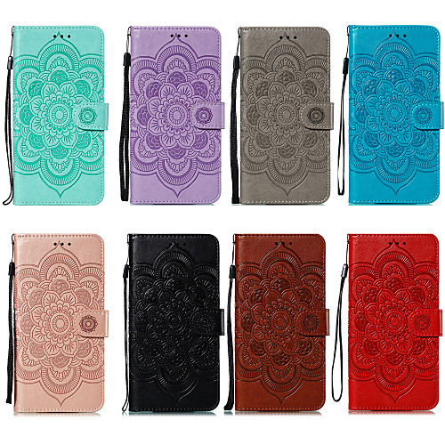 

Case For Motorola Moto G7 / Moto G7 Plus / Moto E5 Play Card Holder / Shockproof Full Body Cases Flower PU Leather